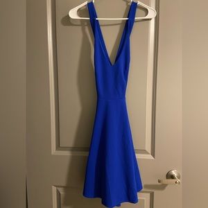 Royal blue strap oh backless dress